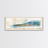 Cortegada Island, Spain Watercolor Beach Print, Vacation Gift, Spain Wall Art, Framed Canvas Print, Framed Beach Painting