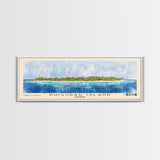 Dhigurah Island, Maldives Watercolor Print, Vacation Gift, Maldives Wall Art, Beach Painting, Beach Decor, Large Wall Art, Wood Frame Art