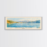 Granada Island, Granada Watercolor Print, Vacation Gift, Granada Wall Art, Beach Painting, Beach Decor, Large Wall Art, Wood Frame Art