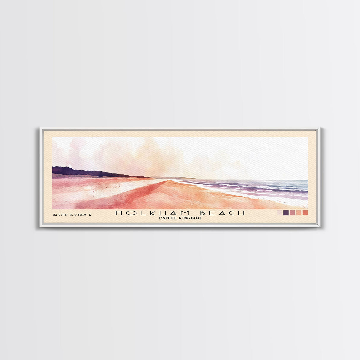 Holkham Beach, United Kingdom Watercolor Beach Print, Vacation Gift, United Kingdom Wall Art, Beach Painting, Beach Decor, Beach Painting