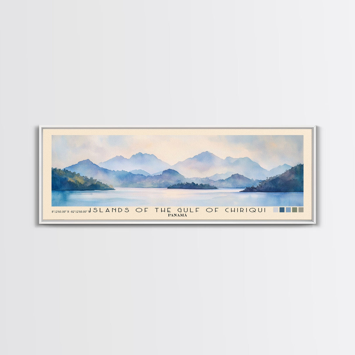 Islands of the Gulf of Chiriqui, Panamá Watercolor Beach Print, Vacation Gift, Panamá Wall Art, Beach Painting, Beach Decor, Beach Painting