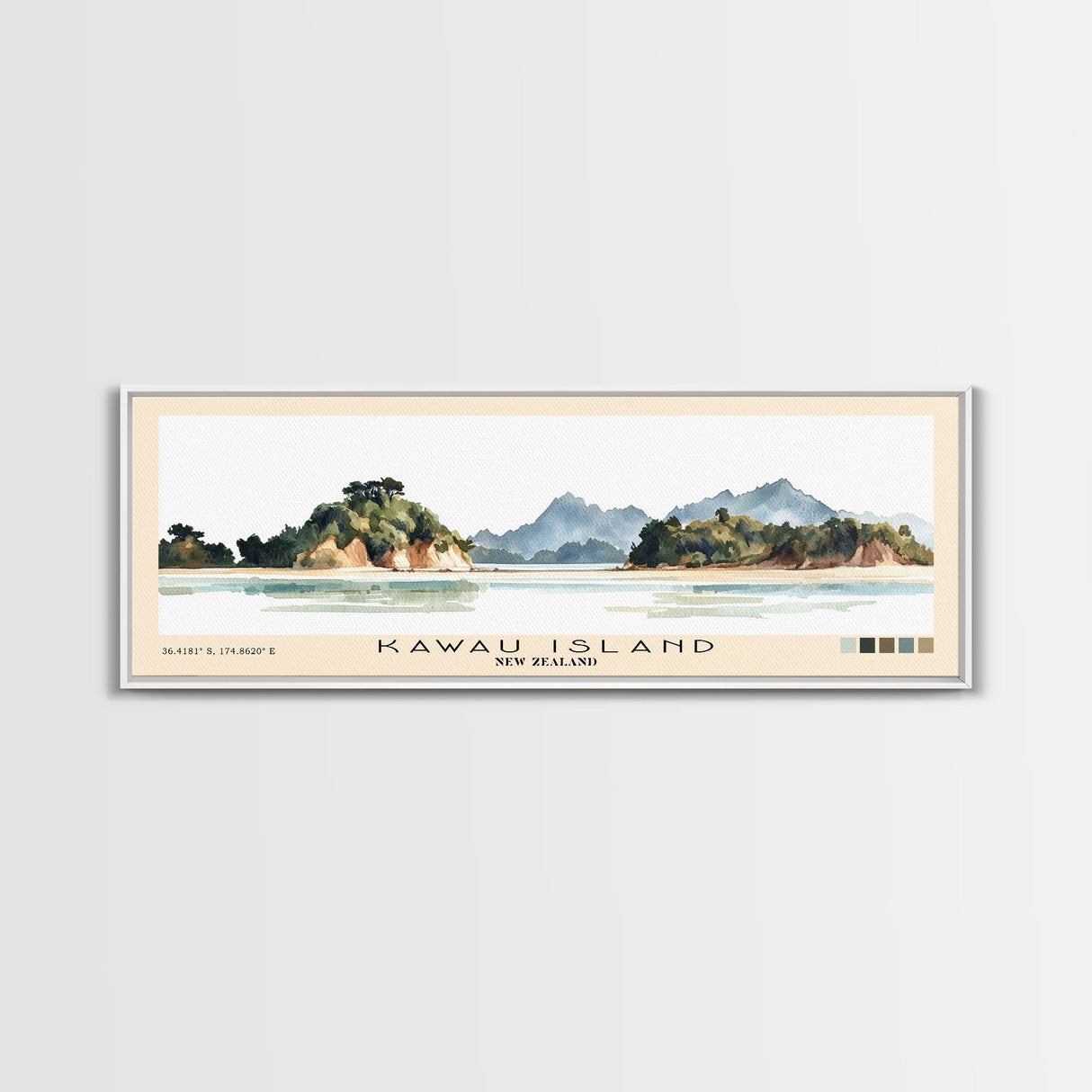 Kawau Island, New Zealand Watercolor Beach Print, Vacation Gift, New Zealand Wall Art, Beach Painting, Beach Decor, Beach Painting