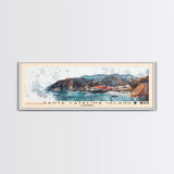 Santa Catalina Island, California Watercolor Beach Print, Vacation Gift, California Wall Art, Framed Canvas Print, Framed Beach Painting