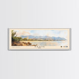Sanya, China Watercolor Print, Vacation Gift, China Wall Art, Beach Painting, Beach Decor, Large Wall Art, Wood Frame Art
