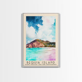 Bequia Island, Saint Vincent and the Grenadines Watercolor Beach Print, Vacation Gift, Saint Vincent and the Grenadines Wall Art, Beach Painting, Beach Decor, Beach Painting