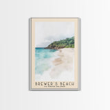 Brewer’s Beach, US Virgin islands Watercolor Print, Vacation Gift, US Virgin islands Wall Art, Beach Painting, Beach Decor, Large Wall Art, Wood Frame Art