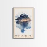 Bréhat Island, France Watercolor Beach Print, Vacation Gift, France Wall Art, Beach Painting, Beach Decor, Beach Painting