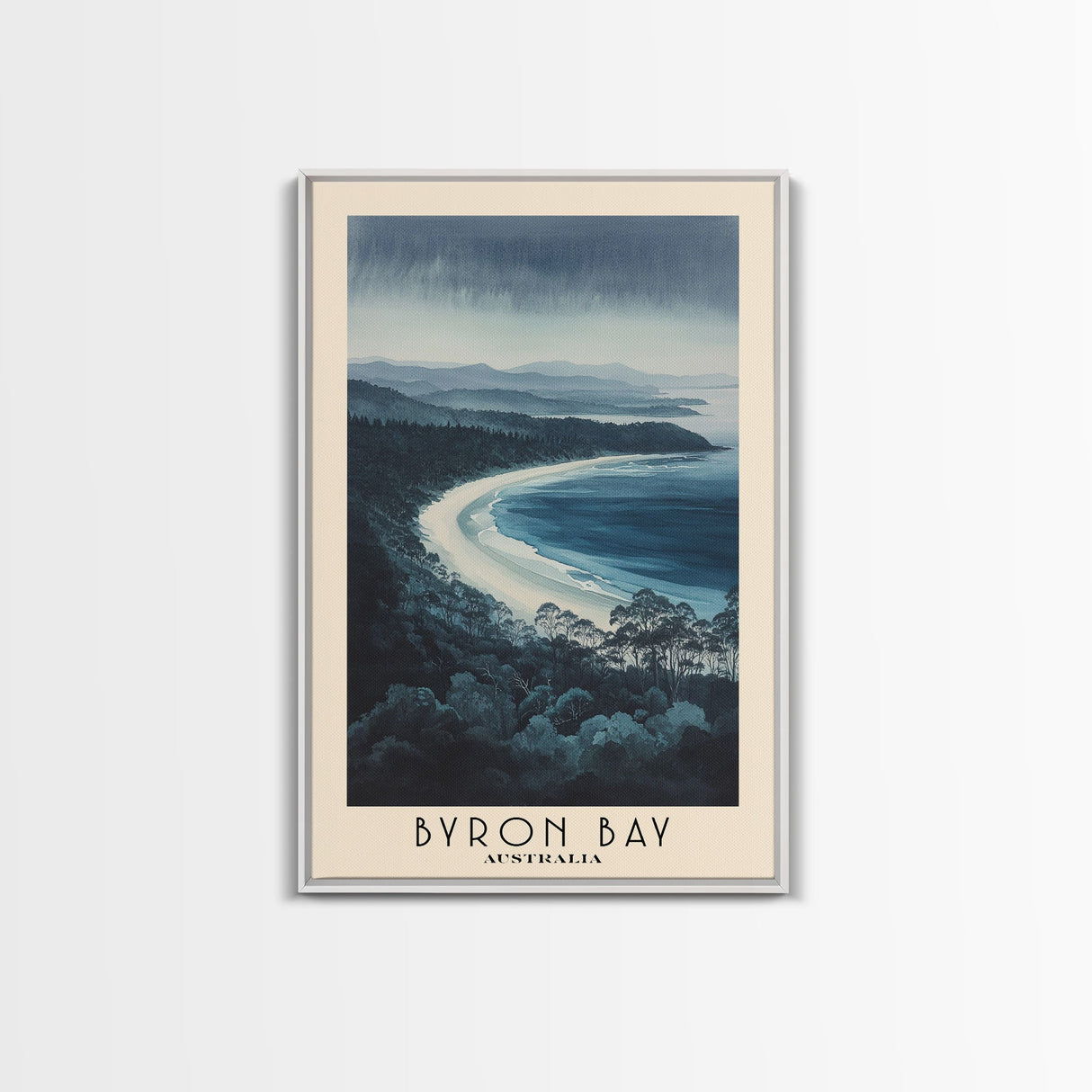 Byron Bay, Australia Watercolor Beach Print, Vacation Gift, Australia Wall Art, Beach Painting, Beach Decor, Beach Painting