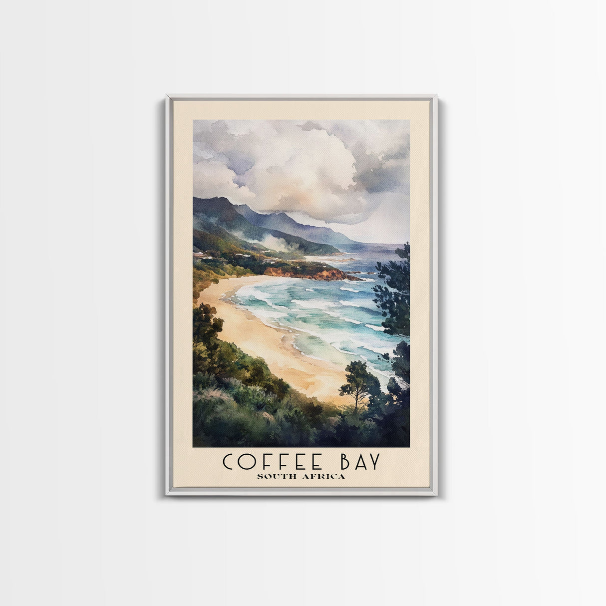 Coffee Bay, South Africa Watercolor Beach Print, Vacation Gift, South Africa Wall Art, Beach Painting, Beach Decor, Beach Painting