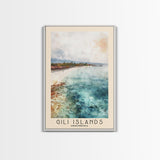 Gili Islands, Indonesia Watercolor Beach Print, Vacation Gift, Indonesia Wall Art, Beach Painting, Beach Decor, Beach Painting