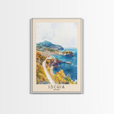 Ischia, Italy Watercolor Beach Print, Vacation Gift, Italy Wall Art, Beach Painting, Beach Decor, Beach Painting