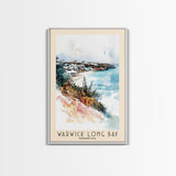 Warwick Long Bay, Bermuda Watercolor Beach Print, Vacation Gift, Bermuda Wall Art, Beach Painting, Beach Decor, Beach Painting