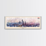 Kazan Russia Panoramic Travel Poster, Framed Canvas Print or Metal Wall Art, Travel Art, Home Decor, Panoramic Painting, Midcentury Art