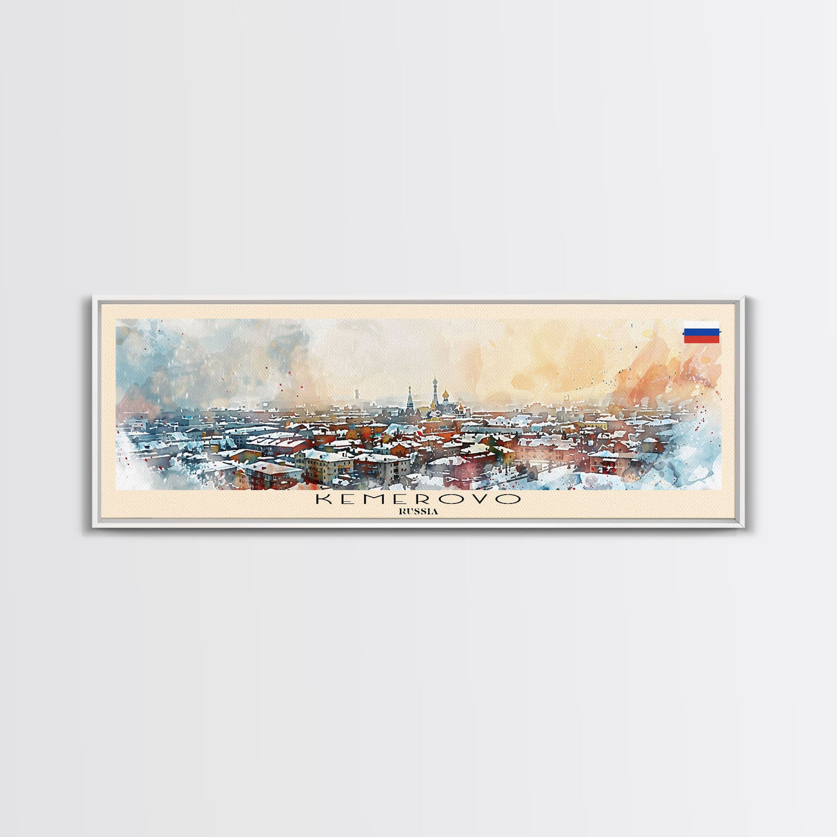 Kemerovo Russia Travel Print Wall Art, Panoramic City Art, Travel Art, Wall Decor, Vacation Gift, Framed Canvas Print Or Metal Art