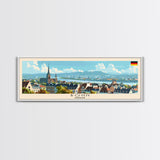 Bonn Germany Travel Print Wall Art, Panoramic City Art, Travel Art, Wall Decor, Vacation Gift, Framed Canvas Print Or Metal Art