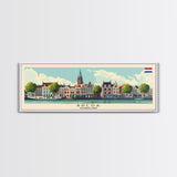 Breda Netherlands Panoramic Travel Poster, Framed Canvas Print or Metal Wall Art, Travel Art, Home Decor, Panoramic Painting, Midcentury Art