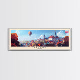 Bytom Poland Panoramic Travel Poster, Framed Canvas Print or Metal Wall Art, Travel Art, Home Decor, Panoramic Painting, Midcentury Art