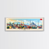 Eskisehir Turkey Panoramic Travel Poster, Framed Canvas Print or Metal Wall Art, Travel Art, Home Decor, Panoramic Painting, Midcentury Art