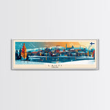 Lahti Finland Panoramic Travel Poster, Framed Canvas Print or Metal Wall Art, Travel Art, Home Decor, Panoramic Painting, Midcentury Art