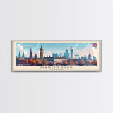 Manchester United Kingdom Panoramic Travel Poster, Framed Canvas Print or Metal Wall Art, Travel Art, Home Decor, Panoramic Painting, Midcentury Art