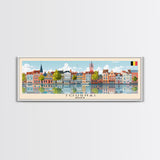 Tournai Belgium Travel Print Wall Art, Panoramic City Art, Travel Art, Wall Decor, Vacation Gift, Framed Canvas Print Or Metal Art