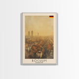 Bochum Germany Travel Poster Framed Canvas Print, Wall Art, Home Decor, Travel Print, Autumn Scene, Modern Art, Original Art