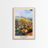 Gyumri Armenia Scenic City View Art, Framed Canvas Print, Living Room Wall Art, Travel Poster, Home Decor, Armenian Wall Art
