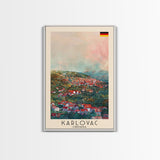 Karlovac Croatia Scenic View, Framed Canvas Print, Travel Poster, Wall Art, Living Room Decor, Cityscape Art, Modern Home Decoration, Croatian City
