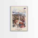 Kayseri Turkey Urban Landscape, Framed Canvas Print, Travel Poster, Wall Art, Home Decoration, Cityscape Decor, Living Room Art, Turkish City