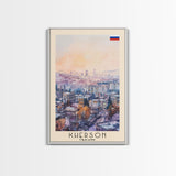 Kherson Ukraine Port View, Framed Canvas Print, Travel Poster, Wall Art, Home Decor, Living Room Decoration, Ukrainian Cityscape Art