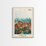 Kielce Poland Historic Cityscape, Framed Canvas Print, Travel Poster, Wall Art, Home Decor, Living Room Decoration, Polish Urban Art