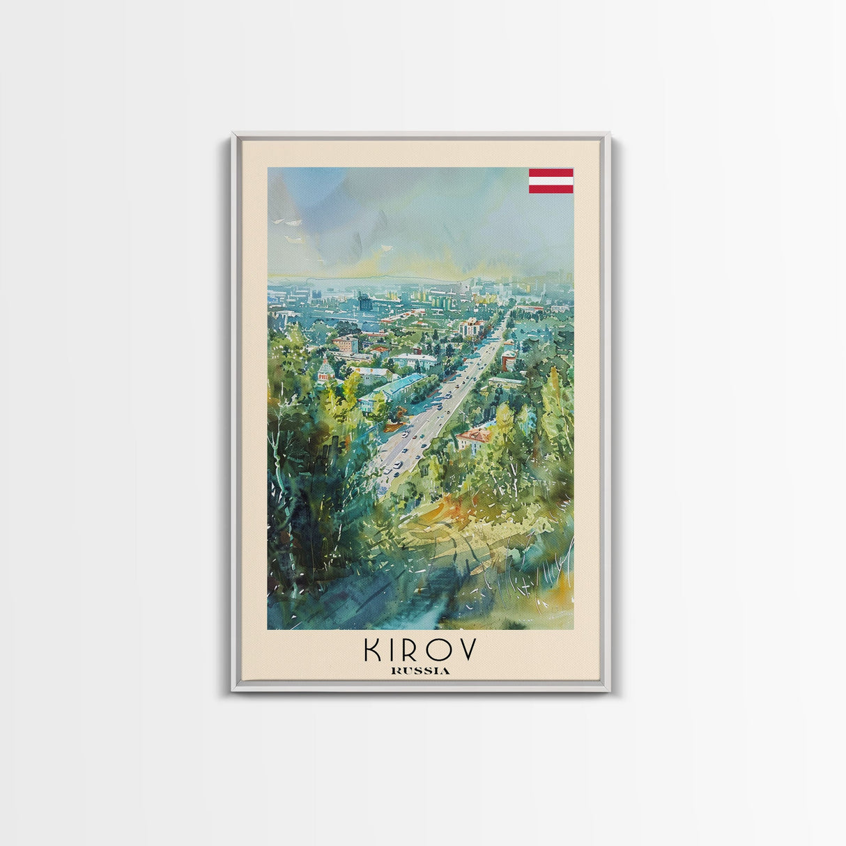 Kirov Russia Winter Landscape, Framed Canvas Print, Travel Poster, Wall Art, Home Decor, Living Room Decoration, Russian Urban Art