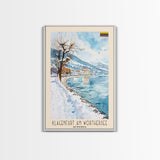 Klagenfurt Austria Alpine Cityscape, Framed Canvas Print, Travel Poster, Wall Art, Home Office Decor, Austrian Urban Artwork, Landscape Painting