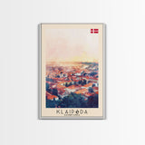 Klaipeda Lithuania Port City View, Framed Canvas Print, Travel Poster, Wall Art, Bedroom Decoration, Coastal Urban Scene, Nautical Artwork