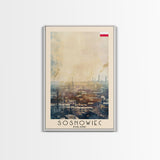Sosnowiec Poland Travel Poster Framed Canvas Print, Watercolor Painting, Urban Wall Art, Home Decor, Polish Cityscape, Modern Art