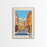 Engels Russia Travel Poster Framed Canvas Print, Midcentury Modern Art, Pop Art Wall Decor, Scenic Wall Art, Living Room Decoration, Office Gift