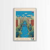 Ivanovo Russia Travel Poster Framed Canvas Print, Midcentury Modern Art, Pop Art Wall Decor, Home Decor, Vacation Gift, Office Art