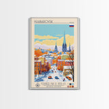 Khabarovsk Russia Travel Poster Framed Canvas Print, Midcentury Modern Art, Pop Art Wall Decor, Home Decor, Vacation Gift, Office Art