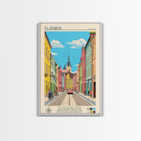 Klaipėda Lithuania Travel Poster Framed Canvas Print, Midcentury Modern Art, Pop Art Wall Decor, Home Decor, Vacation Gift, Office Art