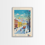 Mytishchi Russia Travel Poster Framed Canvas Print, Midcentury Modern Art, Pop Art Wall Decor, Scenic Living Room Art, Bedroom Decor