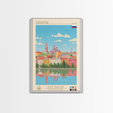 Saransk Russia Travel Poster Framed Canvas Print, Midcentury Modern Art, Pop Art Wall Decor, Living Room Art, Bedroom Decoration