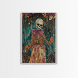 Halloween Ghost in Haunted Forest, Framed Canvas Print, Wall Art, Spooky Decor, Halloween Decoration, Living Room Art, Unique Gift
