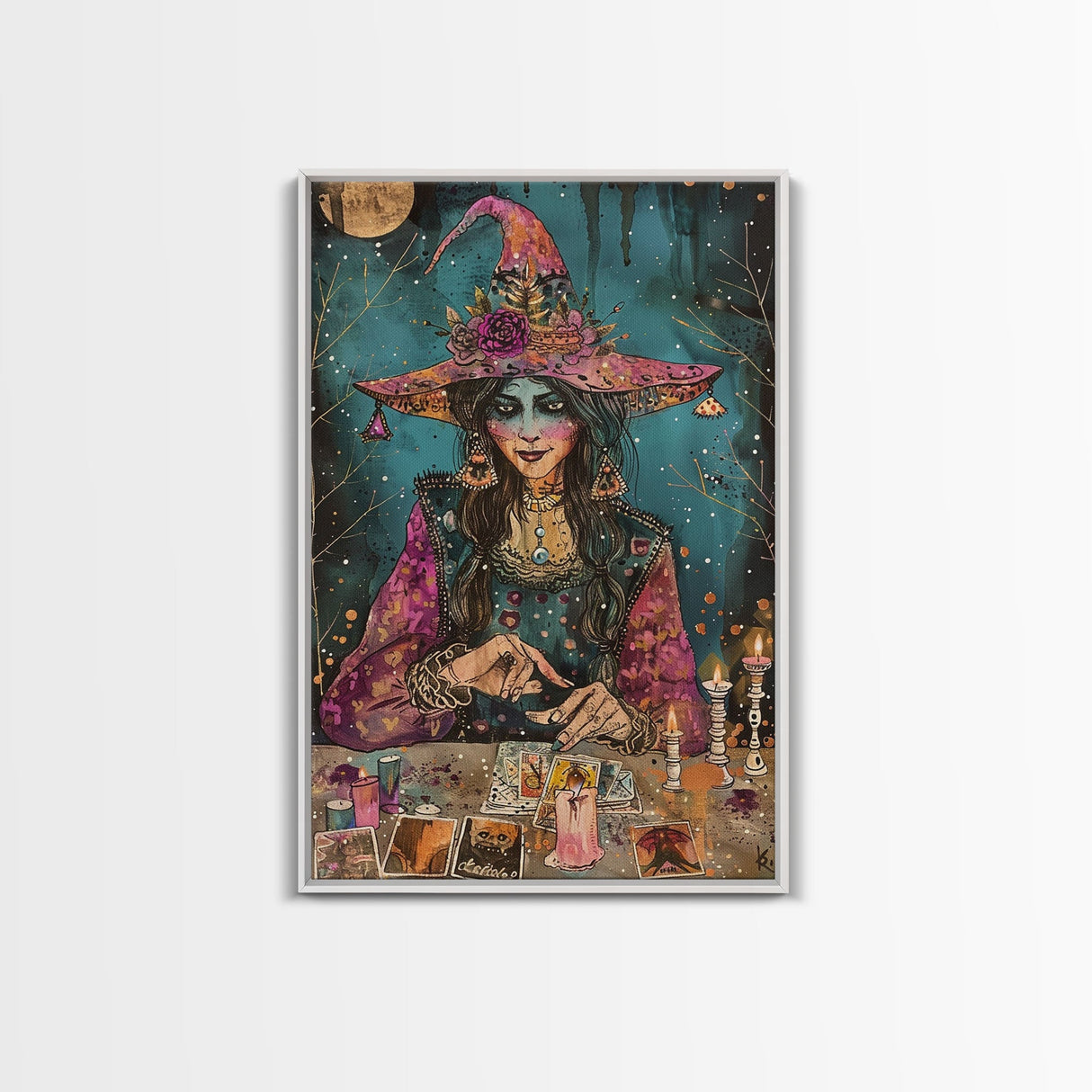 Halloween Haunted Doll, Framed Canvas Print, Wall Art, Spooky Decor, Halloween Decoration, Living Room Art, Unique Gift