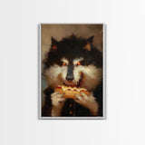 Halloween Werewolf with Glowing Eyes, Framed Canvas Print, Wall Art, Home Decor, Spooky Art, Monster Decor, Halloween Decor, Holiday Gift