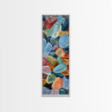 Colorful Textured Canvas Painting of Glass Rocks, Nature Art Print for Living Room, Oversized Canvas Art, Narrow Wall Art Print, Modern Art