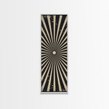 Black and White Sun Burst Art Deco Inspired Framed Canvas Print, Wall Art, Office or Mancave Wall Art