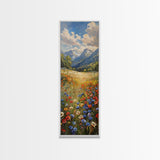 Idyllic Riverside Scene In A Deep Forest Gorge Skinny Art Framed Canvas Print For Living Room Or Guest Room Wall Art