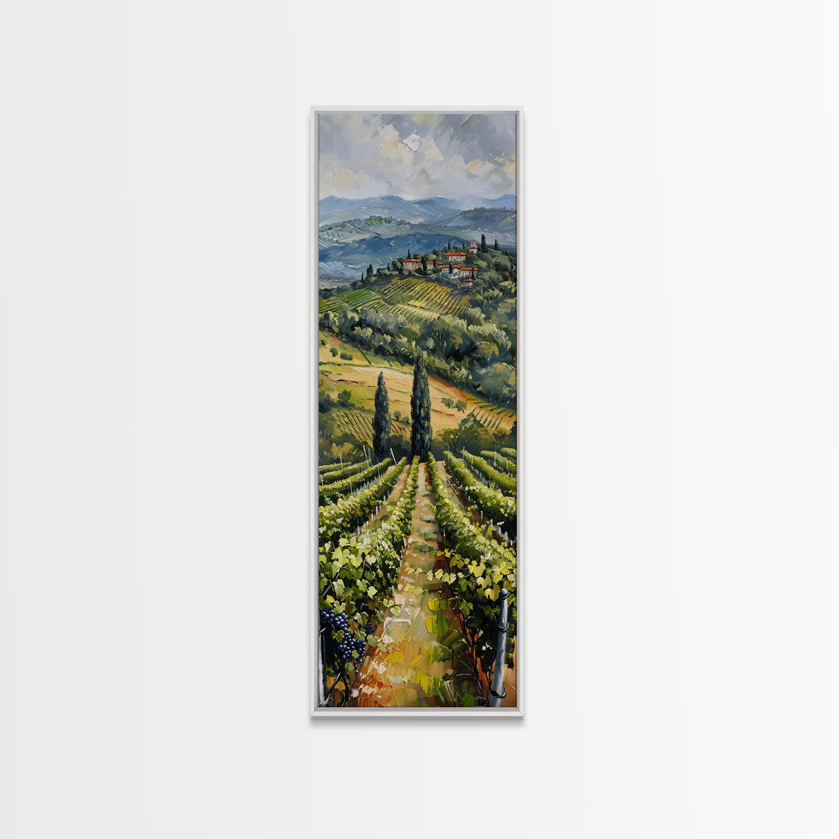 Italian Olive Fields, Framed Canvas print, Living Room Decor, Bedroom Decor, Beautiful Wall Art Painting, Wall hanging, Ready To Hang Art