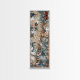 Battle Scene Featuring Warriors in Traditional Japanese Armor Ukiyo-e Art Framed Canvas Print Skinny Tall Art