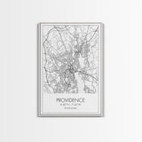 Providence Street Map, Rhode Island Map, City Map Art, Minimalist Art, Wall Art, Canvas Print, Bedroom Wall Décor, Gift For Couples,